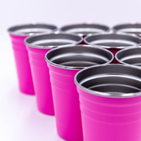 Bierpong Becher aus Edelstahl PINK