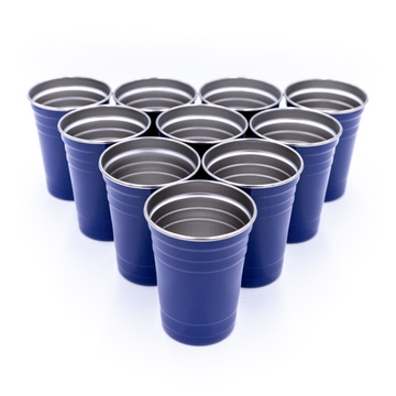Beerpong Cups Stainless Steel BLUE